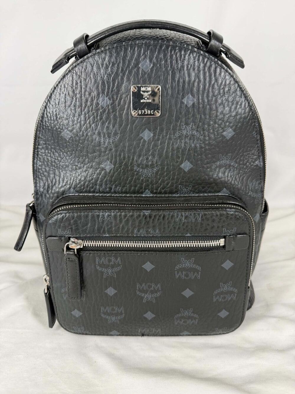 MCM Shark Backpack in Visetos Black Small SPB-JB 370808